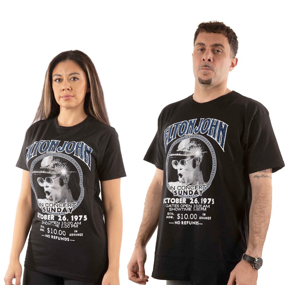Elton John - In Concert Heren Tshirt - Zwart